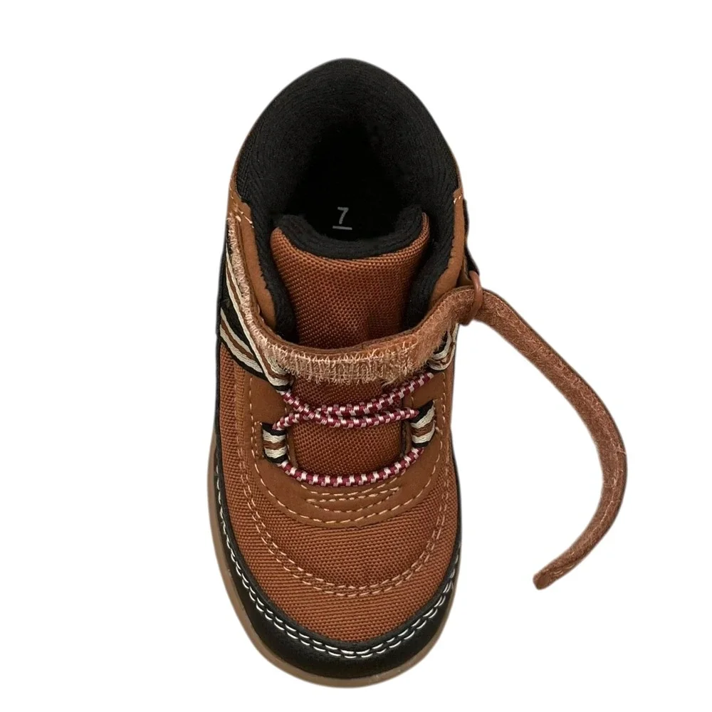 Carter's Donner Toddler Boy's Slip-on Sporty Boot Size 7 Brown/Black Shoes‎